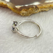 Purple Green Cubic Zirconia 6.4 by 3.8mm with Crystals In S925 Sliver Ring (Adjustable Size) 2.73g - Huangs Jadeite and Jewelry Pte Ltd