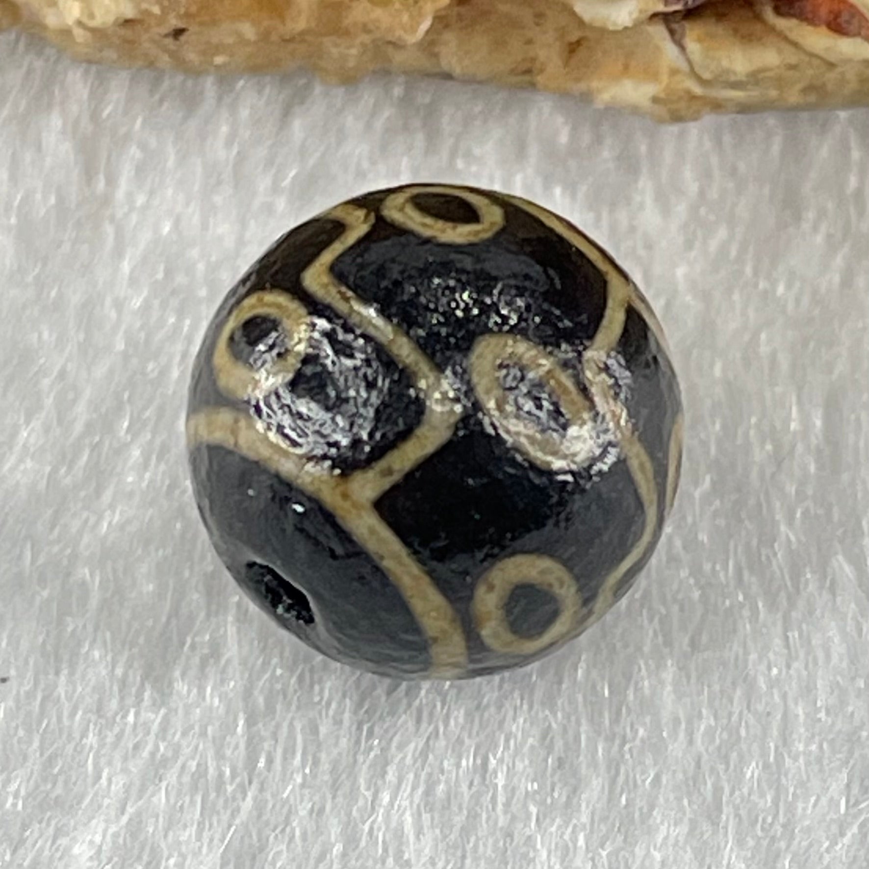 Natural Powerful Tibetan Old Oily Agate 9 Eyes Dzi Bead Heavenly Master (Tian Zhu) 九眼天诛 1.42g 10.0 by 10.3mm - Huangs Jadeite and Jewelry Pte Ltd