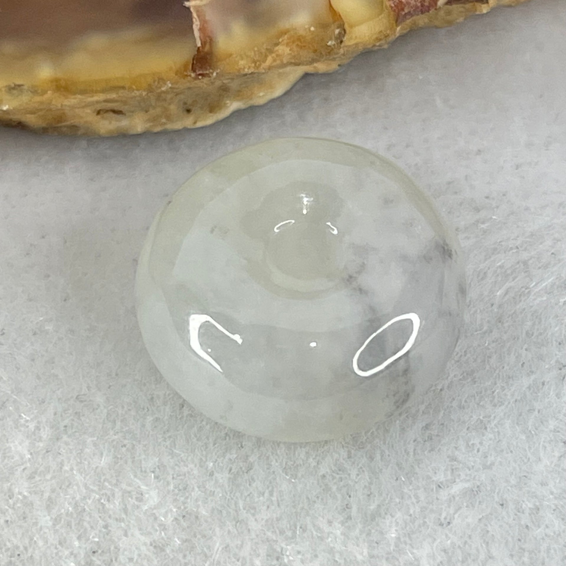 Type A Semi Icy Light Lavender With Wuji Grey Spots Jadeite Ping An Kou Charm/Pendant 2.77g 14.2 by 6.8mm - Huangs Jadeite and Jewelry Pte Ltd