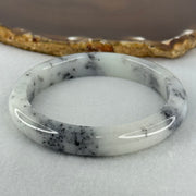 Type A Grey Wuji Piao Hua Jadeite Bangle Internal Diameter 58.3mm 50.61g 10.9 by 8.5mm (Close to Perfect) - Huangs Jadeite and Jewelry Pte Ltd