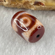 Natural Powerful Tibetan Old Oily Agate 3 Eyes Dzi Bead Heavenly Master (Tian Zhu) 三眼天诛 2.31g 13.7 by 10.0mm - Huangs Jadeite and Jewelry Pte Ltd