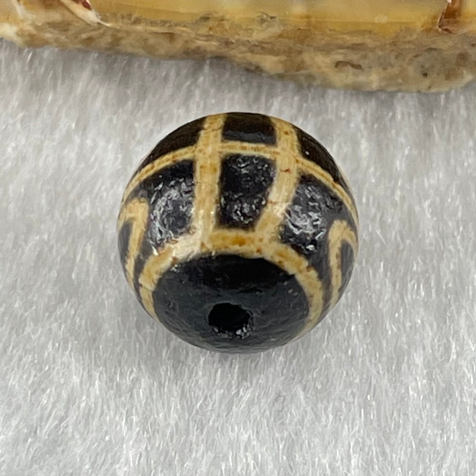 Natural Powerful Tibetan Old Oily Agate 4 Eyes Dzi Bead Heavenly Master (Tian Zhu) 四眼天诛 1.47g 10.1 by 10.3mm - Huangs Jadeite and Jewelry Pte Ltd