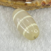 Natural Powerful Tibetan Old Oily Agate 3-Lines Dzi Bead Heavenly Master (Tian Zhu) 三行天诛 3.03g 19.9 by 10.3mm - Huangs Jadeite and Jewelry Pte Ltd