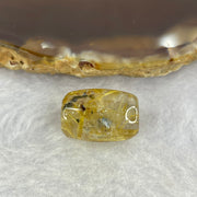 Good Grade Natural Golden Rutilated Quartz Crystal Lulu Tong Barrel 天然金顺发晶水晶露露通桶 
3.38g 16.0 by 11.2mm - Huangs Jadeite and Jewelry Pte Ltd