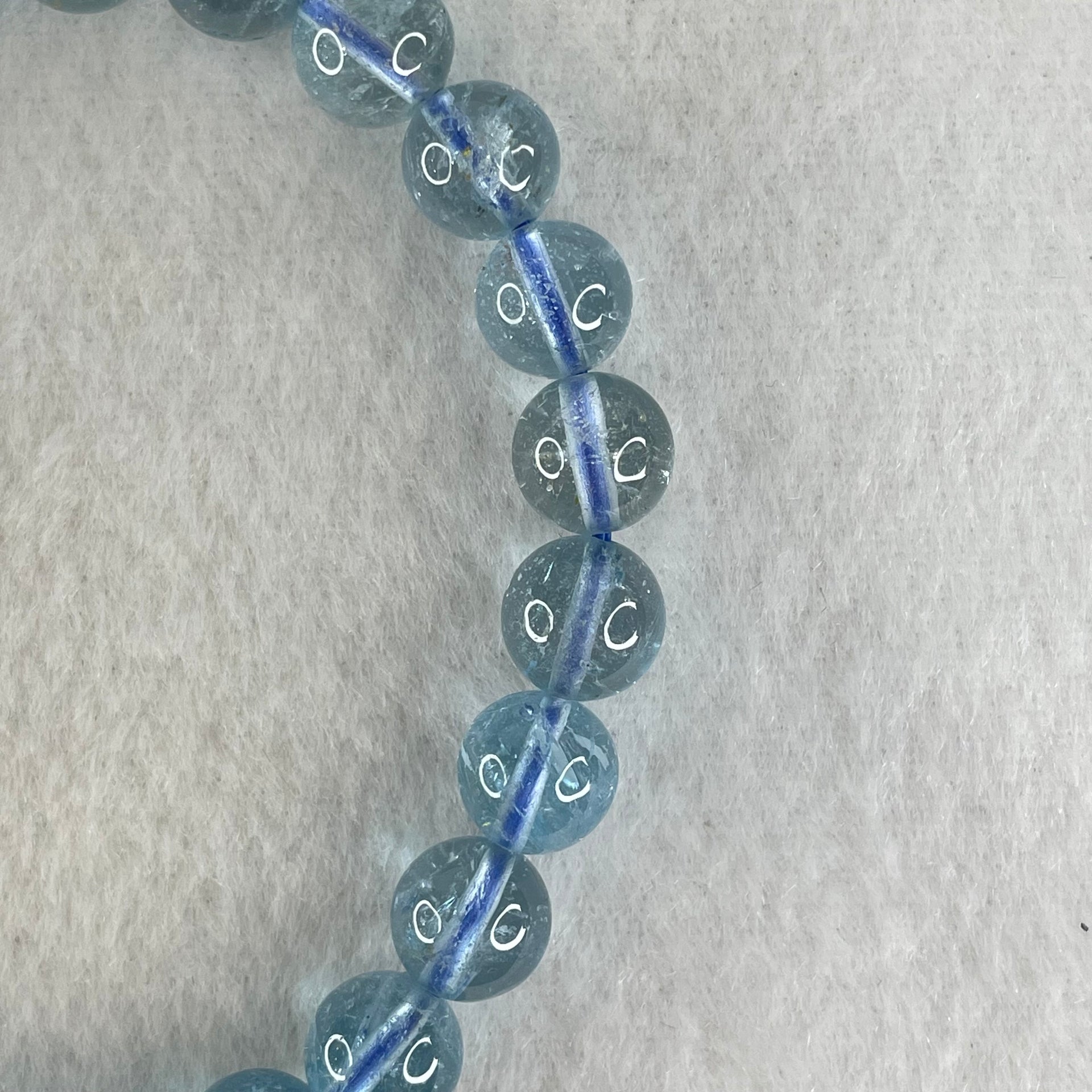 Above Average Natural Blue Topaz Beads Bracelet 23.54g 15.5cm 8.4mm 23 Beads - Huangs Jadeite and Jewelry Pte Ltd