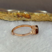 Good Grade Natural Auralite 23 in S925 Silver Rose Gold Color Ring (Adjustable Ring) 1.71g 8.0 by 6.0 by 2.5mm - Huangs Jadeite and Jewelry Pte Ltd