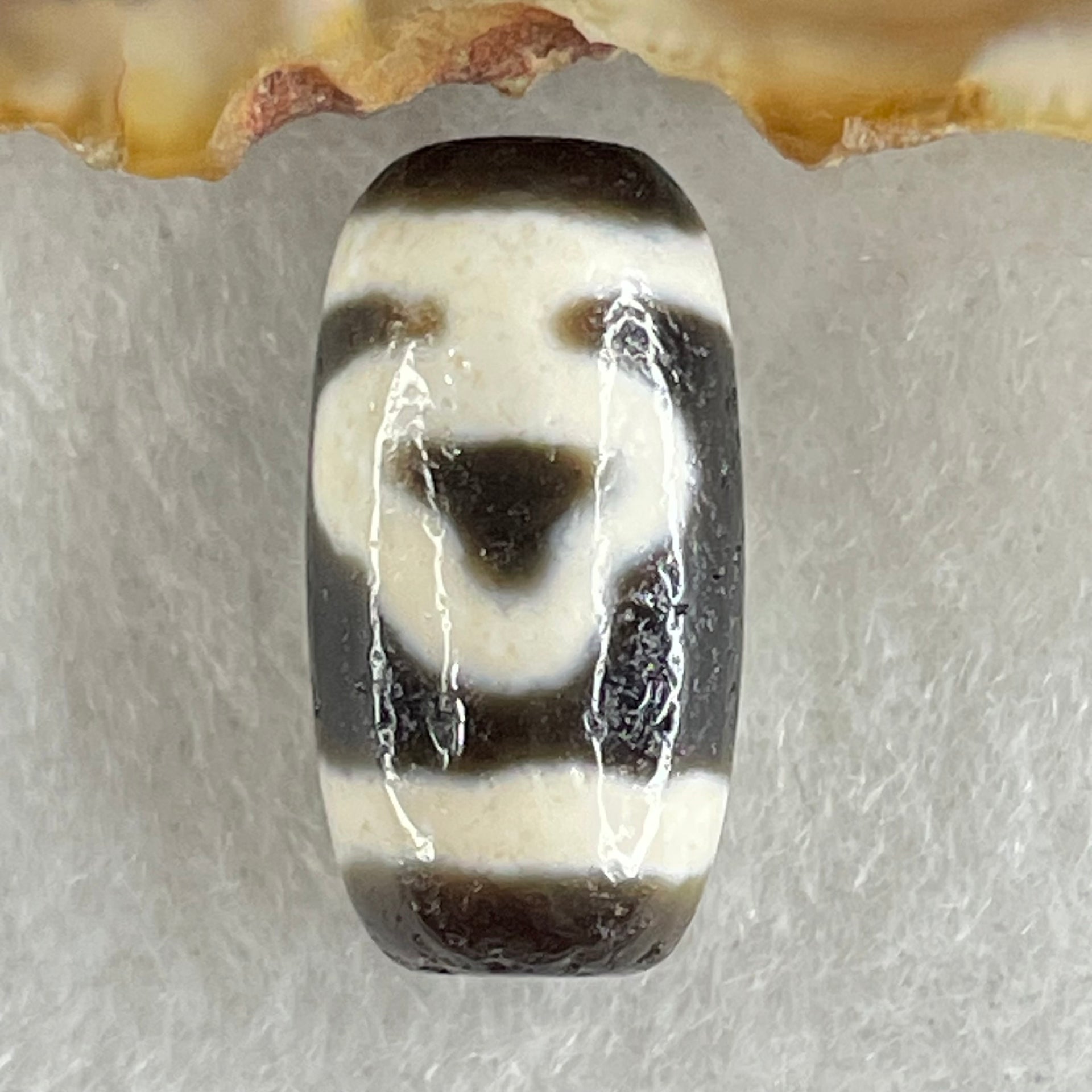 Natural Powerful Tibetan Old Oily Agate Double Bodhi Tree Bead Heavenly Master (Tian Zhu) 3.09g 1.92 by 10.0mm - Huangs Jadeite and Jewelry Pte Ltd