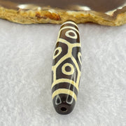 Natural Powerful Tibetan Old Oily Agate 9 Eyes Dzi Bead Heavenly Master (Tian Zhu) 九眼天诛 14.76g 58.0 by 13.2mm - Huangs Jadeite and Jewelry Pte Ltd