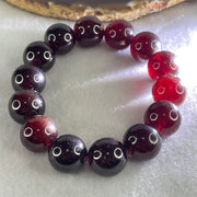 Natural Red Garnet Beads Bracelet 102.52g 17cm 15.8mm 14 Beads (1 Bead External Rough) - Huangs Jadeite and Jewelry Pte Ltd