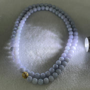 Type A Full Lavender Jadeite Beads Necklace 57.64g 66cm 7.0mm 98 Beads - Huangs Jadeite and Jewelry Pte Ltd