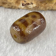 Natural Powerful Tibetan Old Oily Agate Double Cai Shen God of Fortune Dzi Bead Heavenly Master (Tian Zhu) 双财神爷天珠 1.78g 12.8 by 9.0mm - Huangs Jadeite and Jewelry Pte Ltd