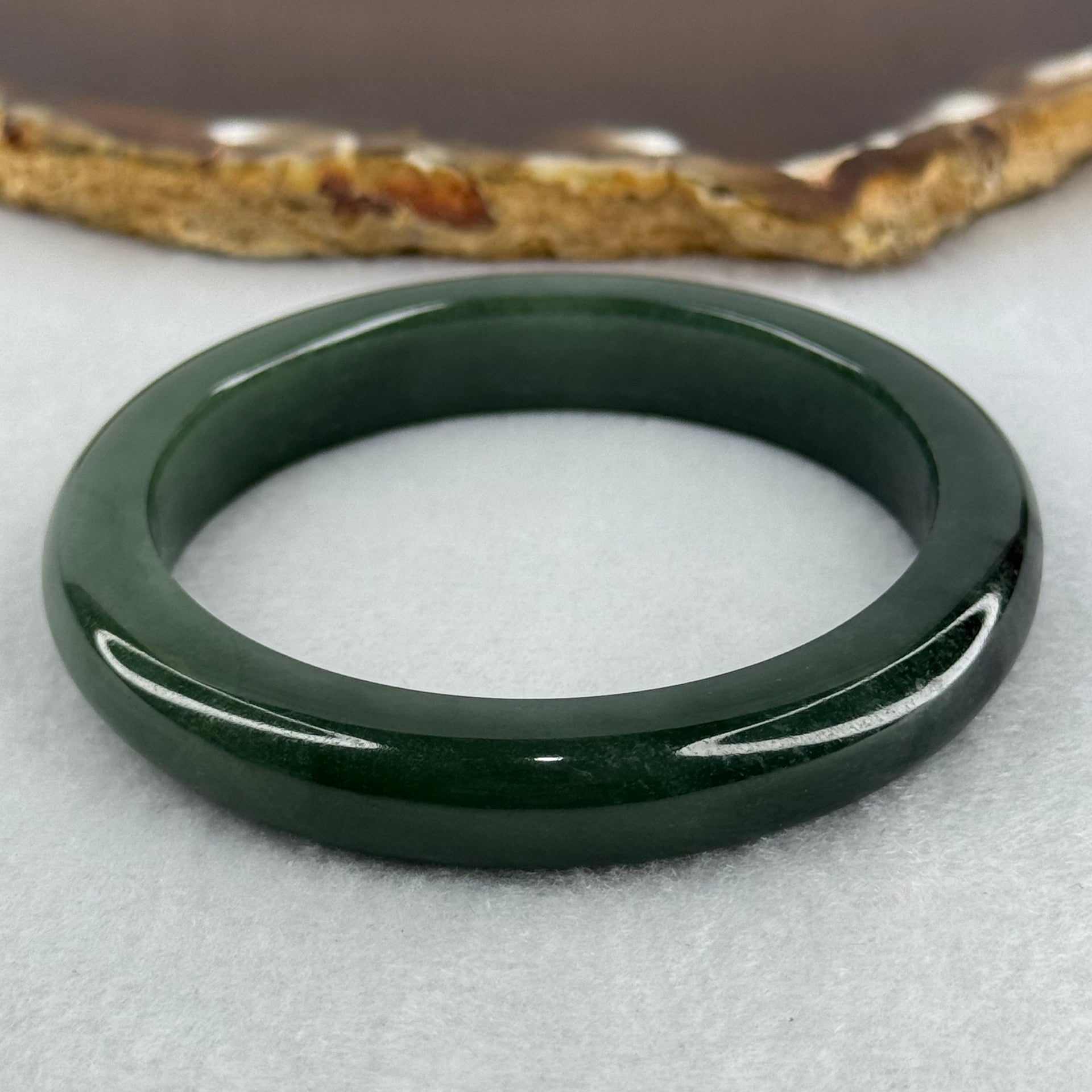 Type A Dark Green Jadeite Bangle Internal Diameter 50.9mm 39.18g 9.8 by 7.7mm (Very Slight Internal Line) - Huangs Jadeite and Jewelry Pte Ltd