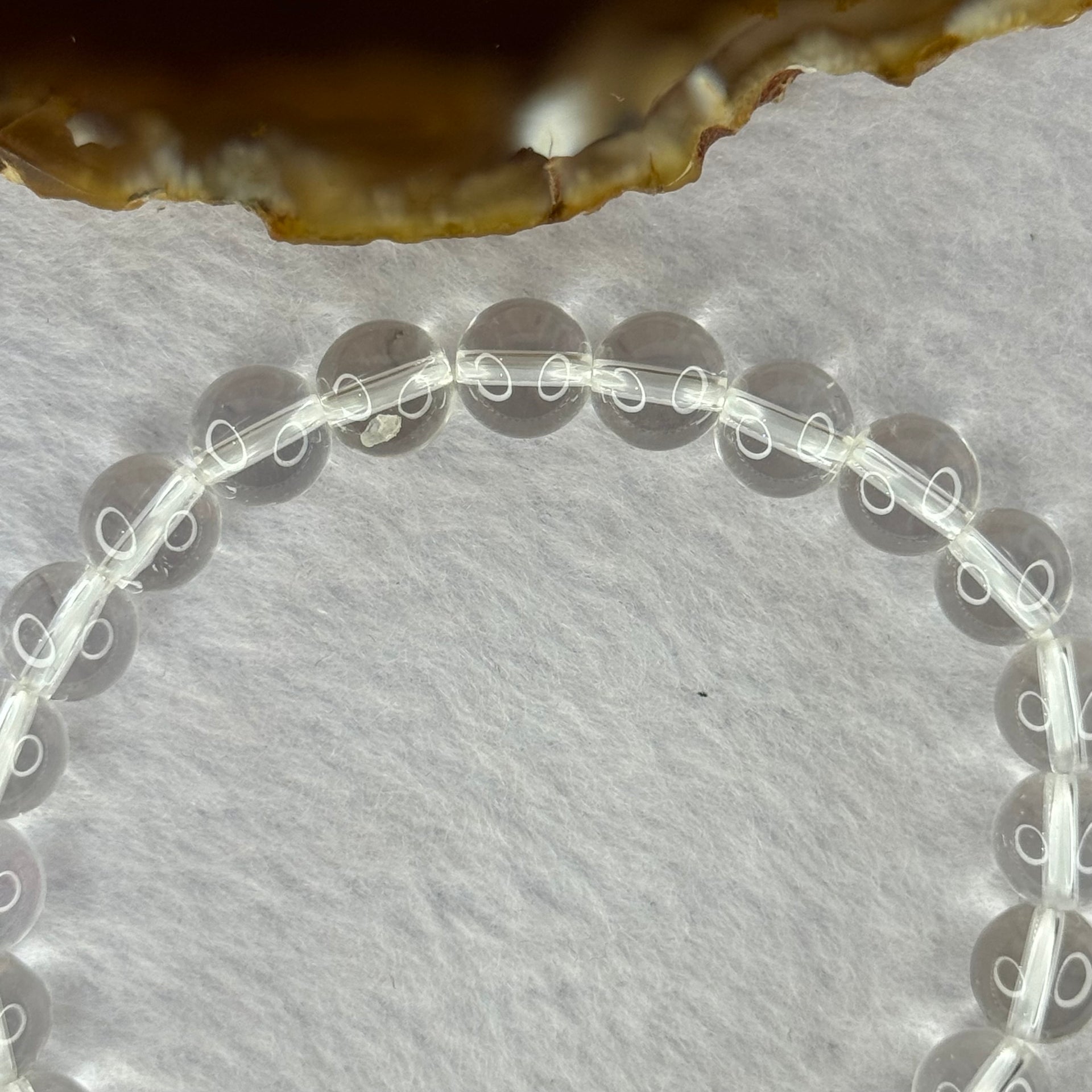 Natural Clear Quartz Bracelet 天然白水晶手链 18.62g 16.5cm 8.4mm 24 Beads - Huangs Jadeite and Jewelry Pte Ltd