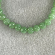 Type A Intense Bright Apple Green Jadeite Beads Bracelet 11.50g 15cm 6.1mm 30 Beads - Huangs Jadeite and Jewelry Pte Ltd