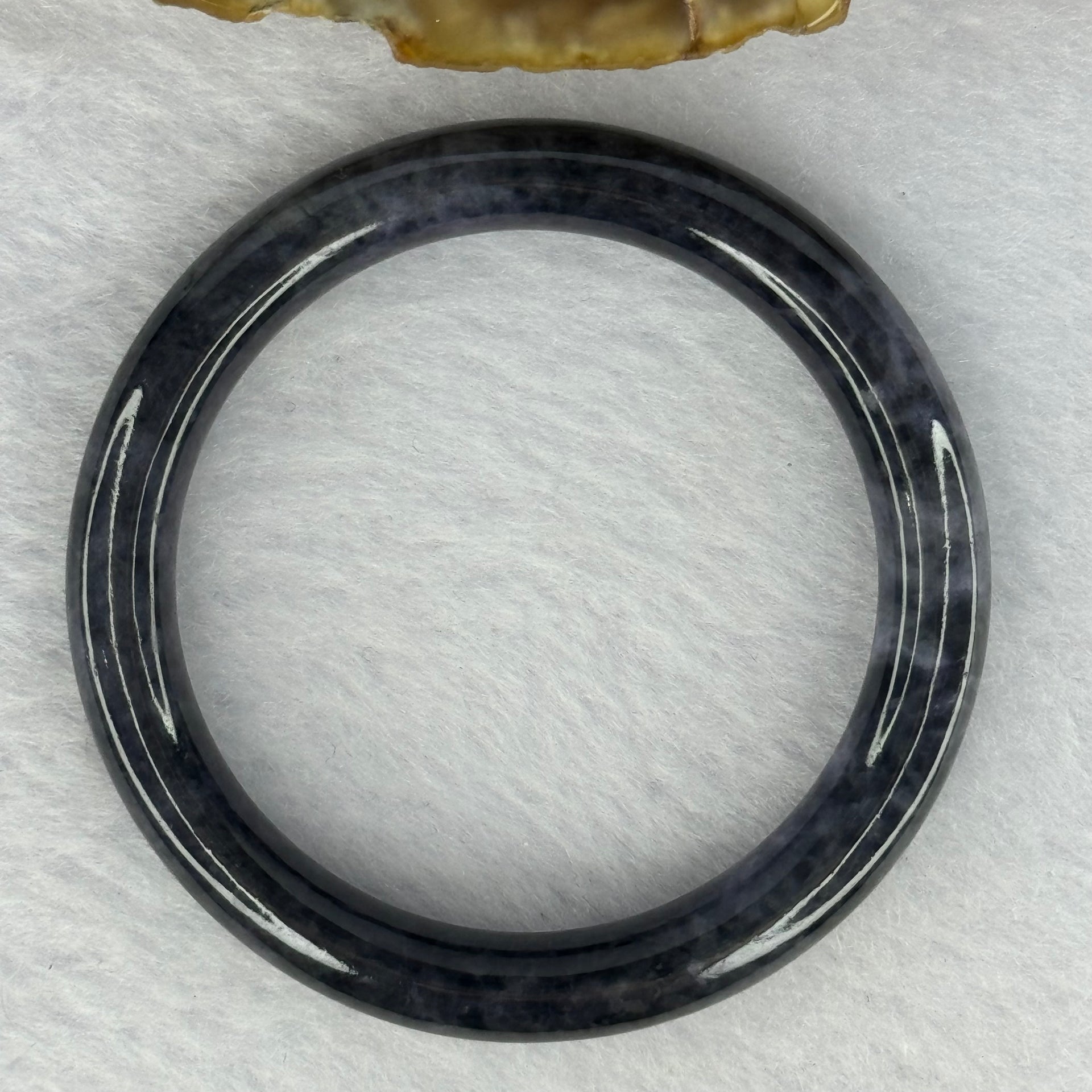 Type A Black Grey Wuji Jadeite Baby Bangle 16.33g Internal Diameter 39.8mm 6.7 by 6.4mm - Huangs Jadeite and Jewelry Pte Ltd