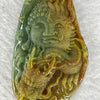 Grand Master Type A Brown WIth Blueish Green Good Vs Evil and Dragon Jadeite Pendent 60.14g 67.1 by 40.5 by 13.1mm - Huangs Jadeite and Jewelry Pte Ltd