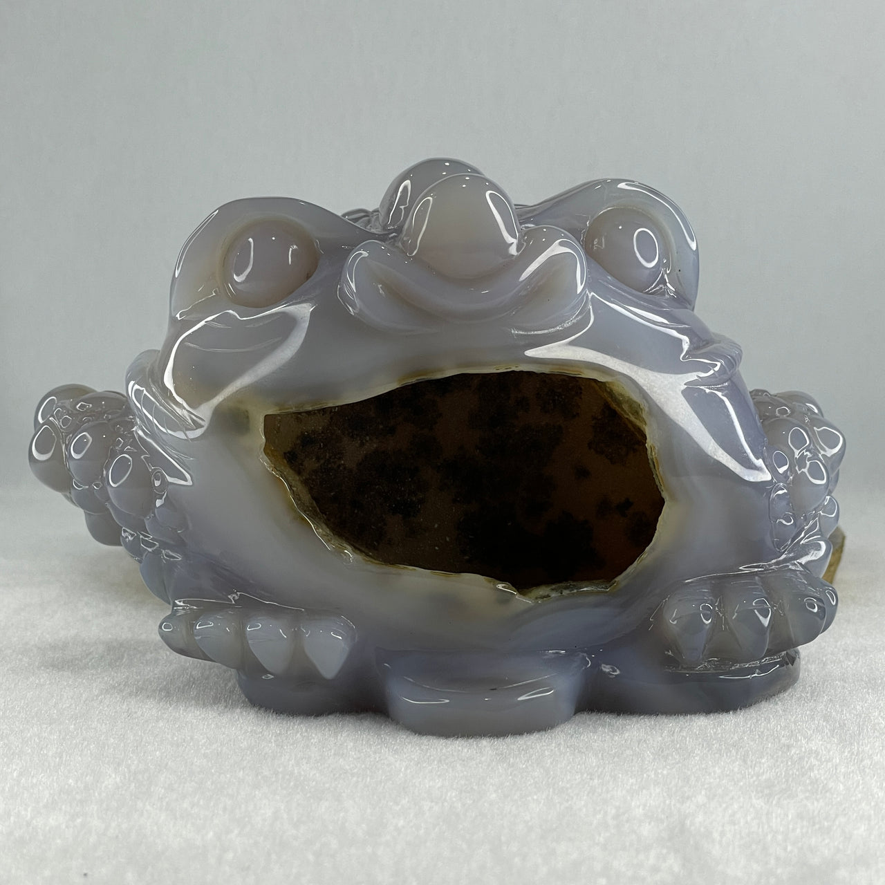 Natural Light Purple Agate with Crystal 3 Legged Toast Display 912.6g 146.0 by 81.0 by 90.0mm