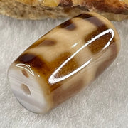 Natural Powerful Tibetan Old Oily Agate Patina Guiren Tairen Human Dzi Bead Totem Amulet Heavenly Master (Tian Zhu) 贵人天诛 4.72g 19.5 by 11.5mm - Huangs Jadeite and Jewelry Pte Ltd