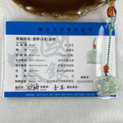 Type A Semi Icy Light Green with Green Spots Deer Pendant 21.16g 22.9 by 26.7 by 14.0mm - Huangs Jadeite and Jewelry Pte Ltd