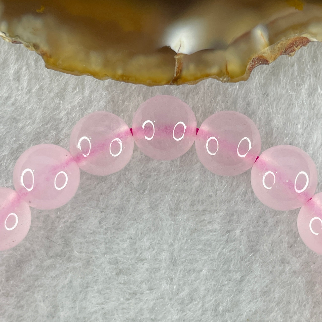 Natural Pink with Blue Chalcedony Agate Beads Bracelet 15.68g 14.5cm 8.0mm 21 Beads