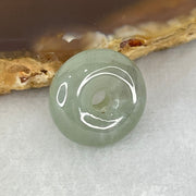 Type A Grey Jadeite Ping An Kou Donut Charm Pendant 3.28g 15.6 by 6.7mm - Huangs Jadeite and Jewelry Pte Ltd