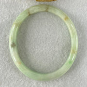 Type A Green with Brown Patches Jadeite Oval Bangle 31.51g Internal Diameter 55.6mm 10.3 by 6.6mm (External Roughs and Internal Lines) - Huangs Jadeite and Jewelry Pte Ltd