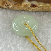 Type A Natural Semi Icy Light Green Jadeite Ping An Kou Pendant 3.81g 15.4 by 5.2mm - Huangs Jadeite and Jewelry Pte Ltd