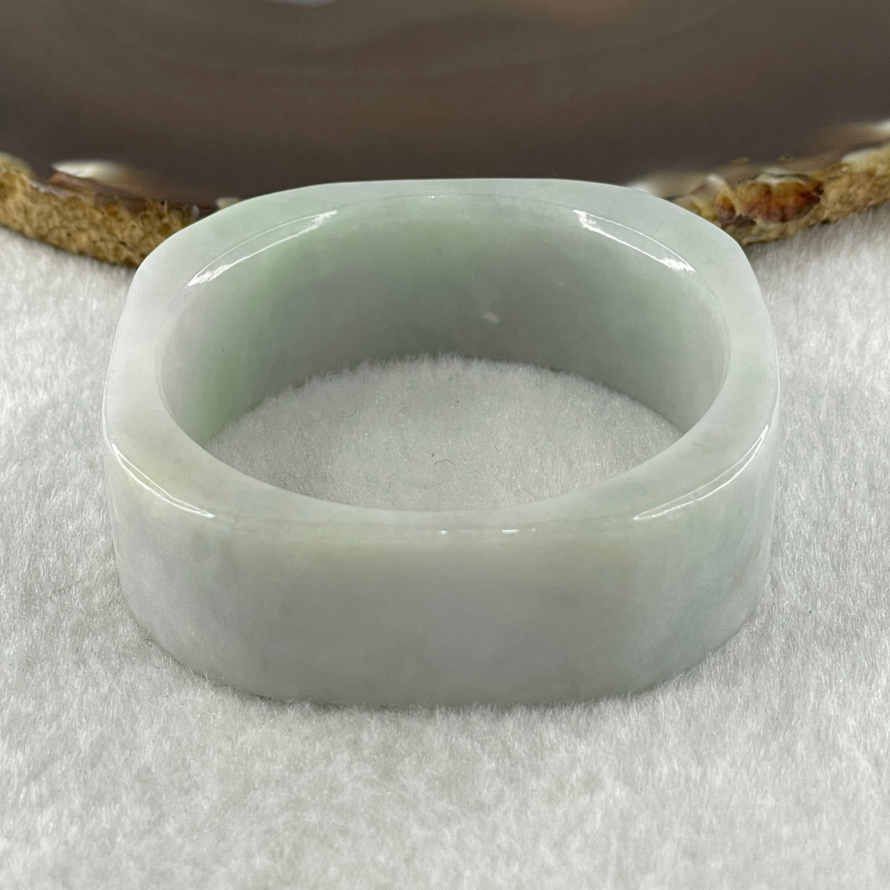 Type A Natural Green with Lavender Jadeite Squarish Rounded Bangle 69.02g Inner Diameter 49.9mm 19.6 by 8.0mm (Very Very Slight Internal Lines) - Huangs Jadeite and Jewelry Pte Ltd
