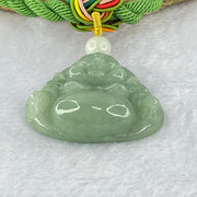 Type A Green Jadeite Milo Buddha Pendant and Beads Necklace 43.19g 31.3 by 40.8 by 12.1mm - Huangs Jadeite and Jewelry Pte Ltd