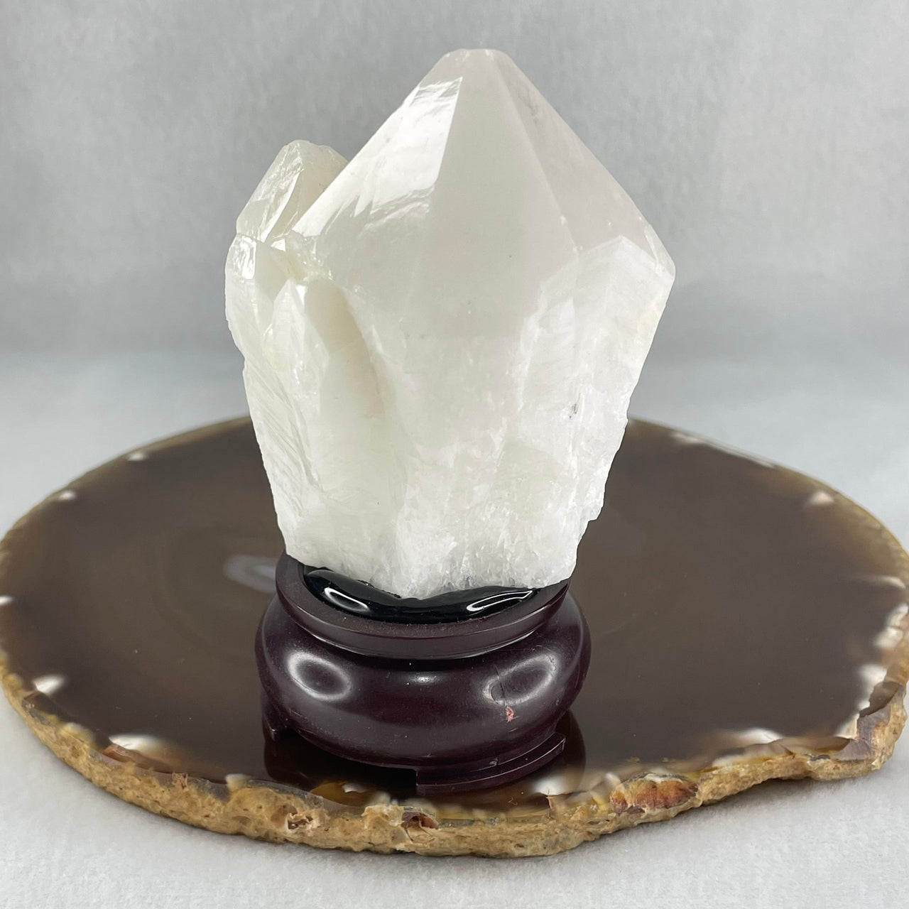 Natural Milky White Quartz Display 218.74g 58.4 by 47.9 by 94.5mm - Huangs Jadeite and Jewelry Pte Ltd