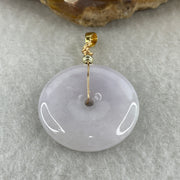 Natural Type A Lavender Jadeite Ping An Kou Pendant | 24.5mm Regal Purple Translucent Jade Peace Disc Talisman (6.95g | 24.5 x 5.3mm) - Huangs Jadeite and Jewelry Pte Ltd