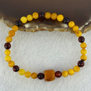 Natural Mixed Color Old Amber Beads Bracelet 天然老腊手链 3.67g 5.9mm 33 Beads 8.6mm 1pcs - Huangs Jadeite and Jewelry Pte Ltd