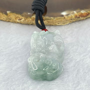Type A Lavender Green Jadeite Pixiu Pendant 25.44g 42.1 by 24.5 by 12.5mm - Huangs Jadeite and Jewelry Pte Ltd