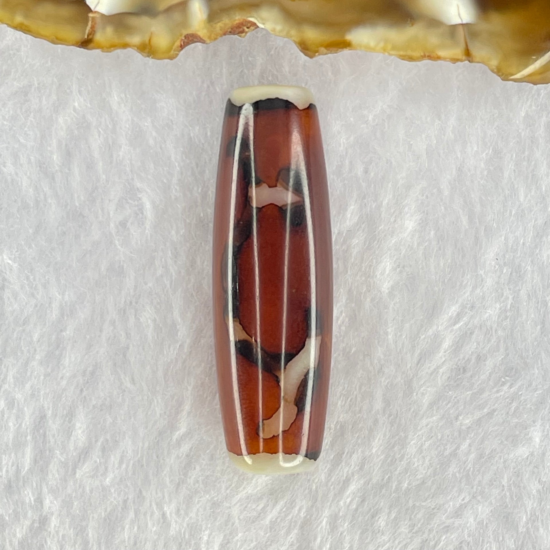 Natural Powerful Tibetan Old Oily Agate Ruyi Dzi Bead Heavenly Master (Tian Zhu) 如意天珠 8.46g 37.7 by 12.0mm - Huangs Jadeite and Jewelry Pte Ltd