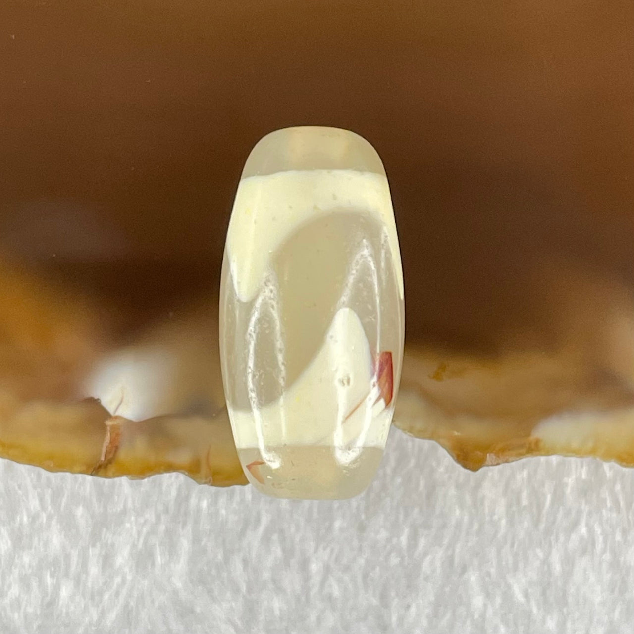 Natural Powerful Tibetan Old Oily Agate Tiger Tooth Daluo Dzi Bead Heavenly Master (Tian Zhu) 虎呀天诛 2.81g 20.0 by 10.0mm - Huangs Jadeite and Jewelry Pte Ltd