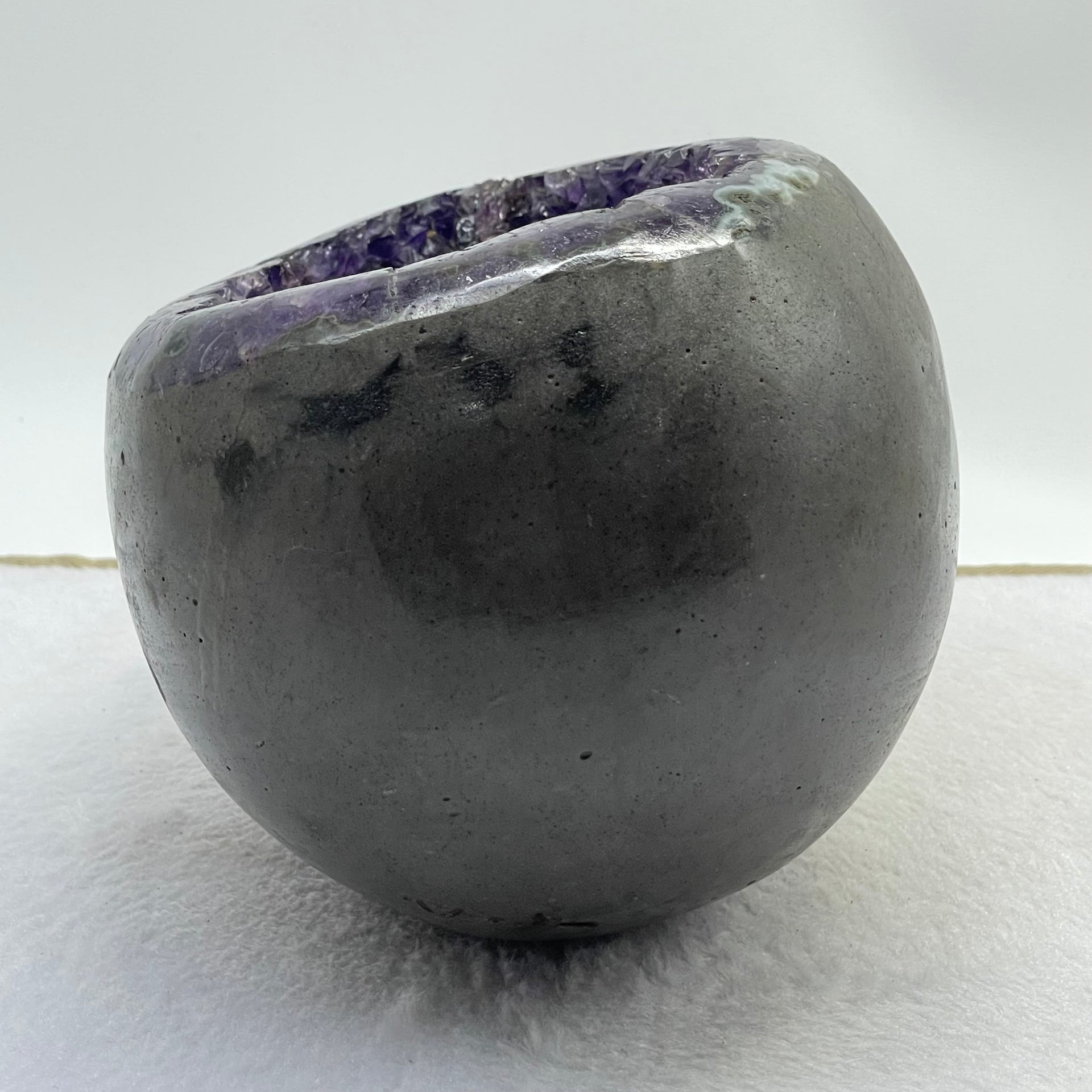 Natural Deep Purple Amethyst Egg with Wooden Stand Display Total Weight 4,534.1g 160.0 by 160.0 by 270.0mm - Huangs Jadeite and Jewelry Pte Ltd