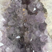 Natural Triangular Shape Amethyst Cave with Wooden Display 20,570.8g 270.0 by 240.0 by 470.0mm - Huangs Jadeite and Jewelry Pte Ltd