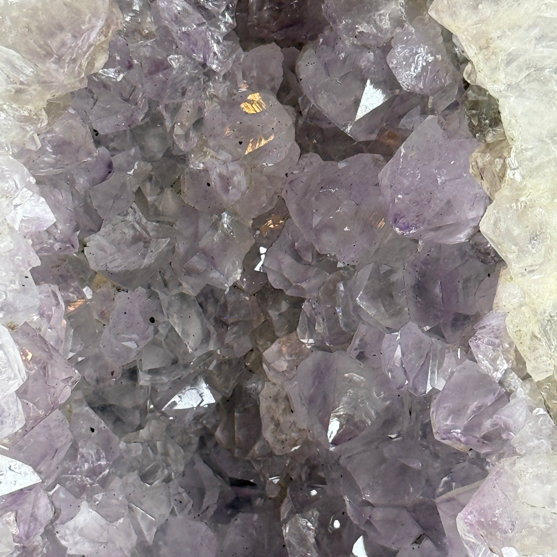 Natural Triangular Shape Amethyst Cave with Wooden Display 20,570.8g 270.0 by 240.0 by 470.0mm - Huangs Jadeite and Jewelry Pte Ltd