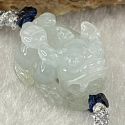 Type A Faint Lavender with Wuji Black Grey Jadeite Male Pixiu String Bracelet 5.37g 13cm 18.0 by 12.2 by 10.6mm - Huangs Jadeite and Jewelry Pte Ltd