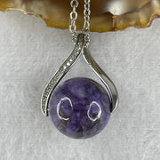 Natural Purple Charoite Necklace in S925 Sliver 6.57g 44cm 14.4mm - Huangs Jadeite and Jewelry Pte Ltd