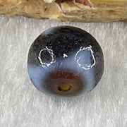 Natural Powerful Tibetan Old Oily Agate Tiger Tooth Daluo Dzi Bead Heavenly Master (Tian Zhu) 虎呀天诛 1.37g 9.5 by 9.9mm - Huangs Jadeite and Jewelry Pte Ltd