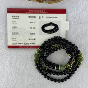 Natural Black Gold King Amber Beads with Crystals Necklace 天然黑金翁王琥珀项链 24.48g 76cm 8.0mm 6 Beads 5.9mm 154 Beads - Huangs Jadeite and Jewelry Pte Ltd