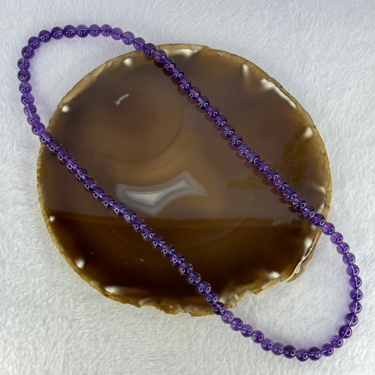 Good Grade Natural Amethyst Necklace 39.51g 7.3mm 79 Beads - Huangs Jadeite and Jewelry Pte Ltd