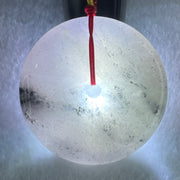 Type A Lavender with Wuji Grey Patches Jadeite Ping An Kou Donut Pendant Necklace 66.60g 52.1 by 9.7mm - Huangs Jadeite and Jewelry Pte Ltd