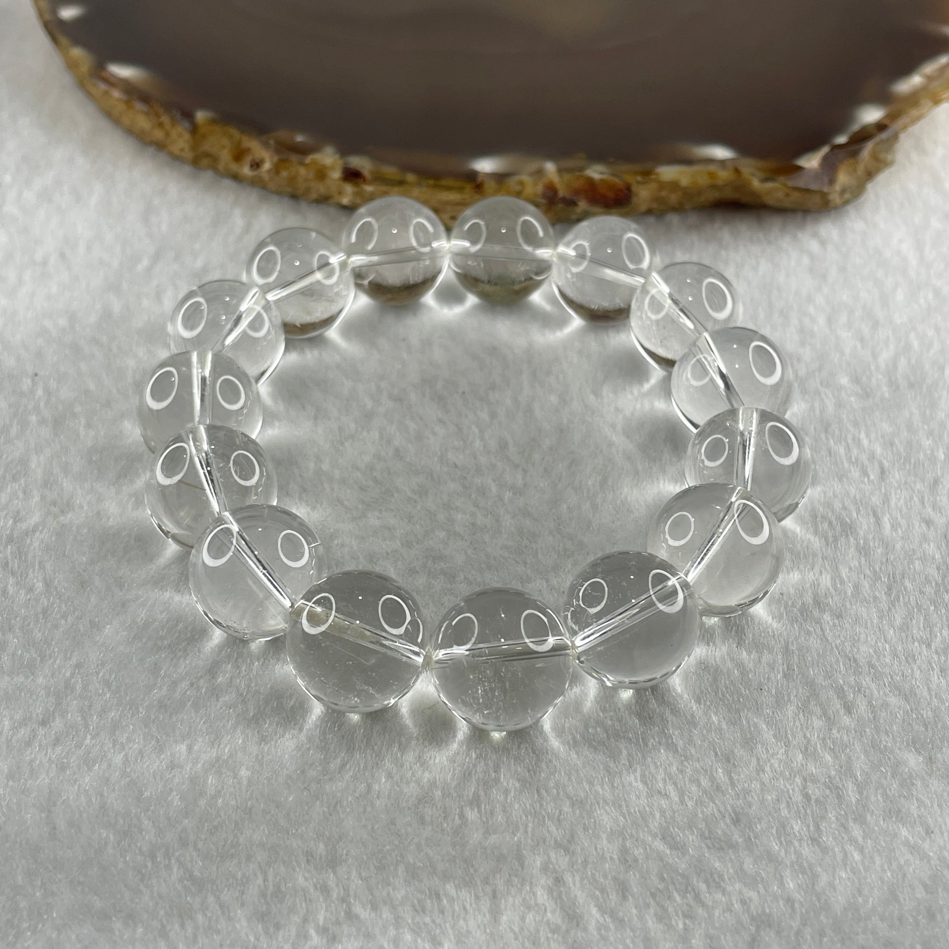 Natural Clear Quartz Beads Bracelet 60.89g 16.5cm 14.5mm 15 Beads - Huangs Jadeite and Jewelry Pte Ltd