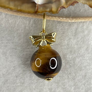 Natural Yellow Tiger Eye Quartz Bead Pendant 5.14g 12.3mm - Huangs Jadeite and Jewelry Pte Ltd