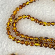 Natural Yellowish Brown Flower Amber Beads Necklace 天然金沙蜜花珀项链 10.18g 50cm 4.2 - 8.6 mm 95 Beads - Huangs Jadeite and Jewelry Pte Ltd