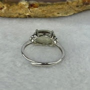 Type A Icy Light Green Jadeite with Crystals in S925 Sliver Ring (Adjustable Size) 2.00g 10.5 by 7.6 by 3.0mm - Huangs Jadeite and Jewelry Pte Ltd