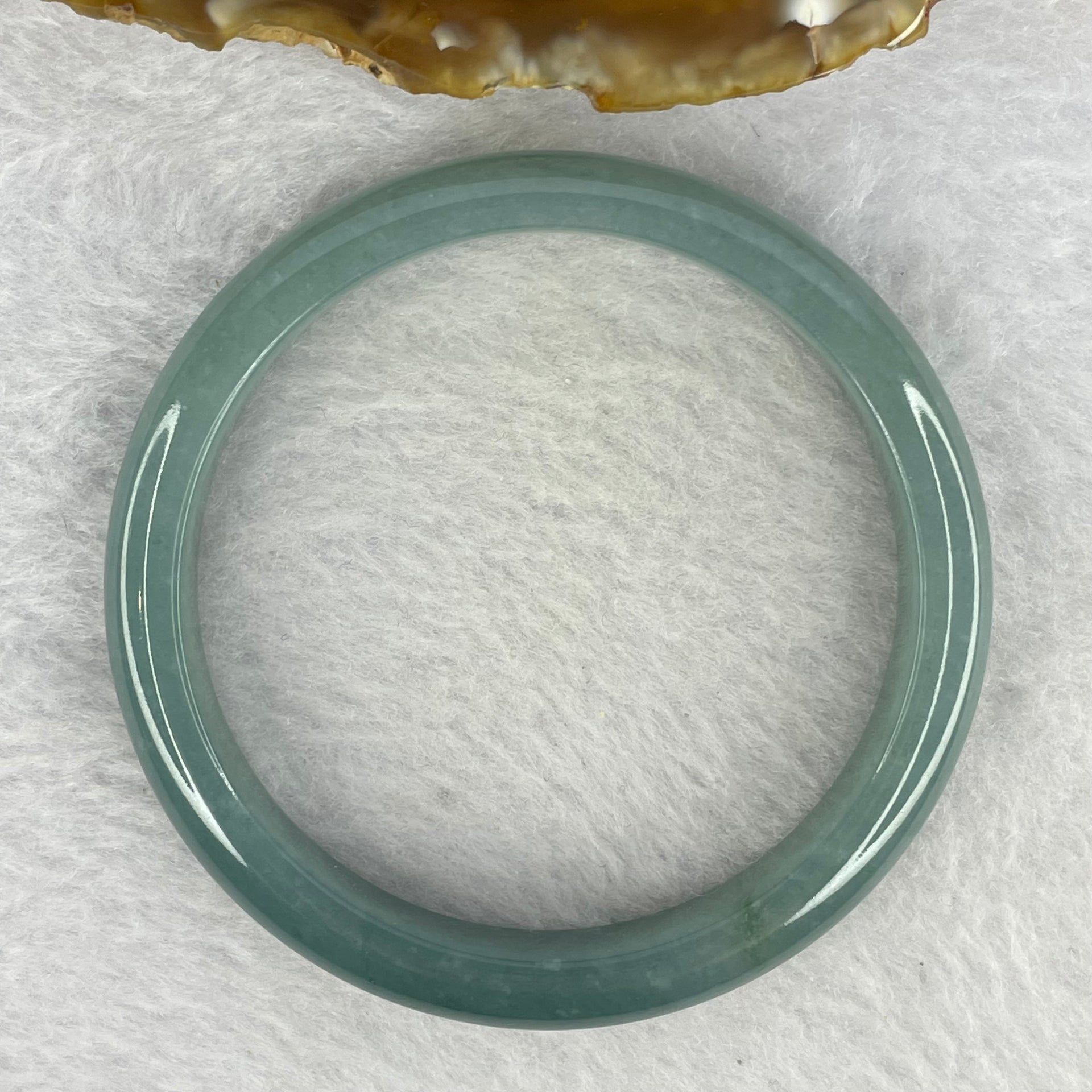Type A Blueish Green Jadeite Bangle Inner Diameter 54.7mm 32.15g 9.1 by 6.8 (Perfect) - Huangs Jadeite and Jewelry Pte Ltd