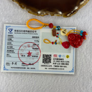 Natural Red Cinnabar Milo Buddha Pendent 15.90g 25.6 by 21.5 by 10.3mm - Huangs Jadeite and Jewelry Pte Ltd